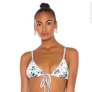 LPA floral tie front triangle bikini top
